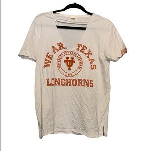 Victoria’s Secret PINK University of Texas V-Neck Cutout Top